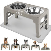 Tazones elevados Jovrun en acero inoxidable para una comida más cómoda.