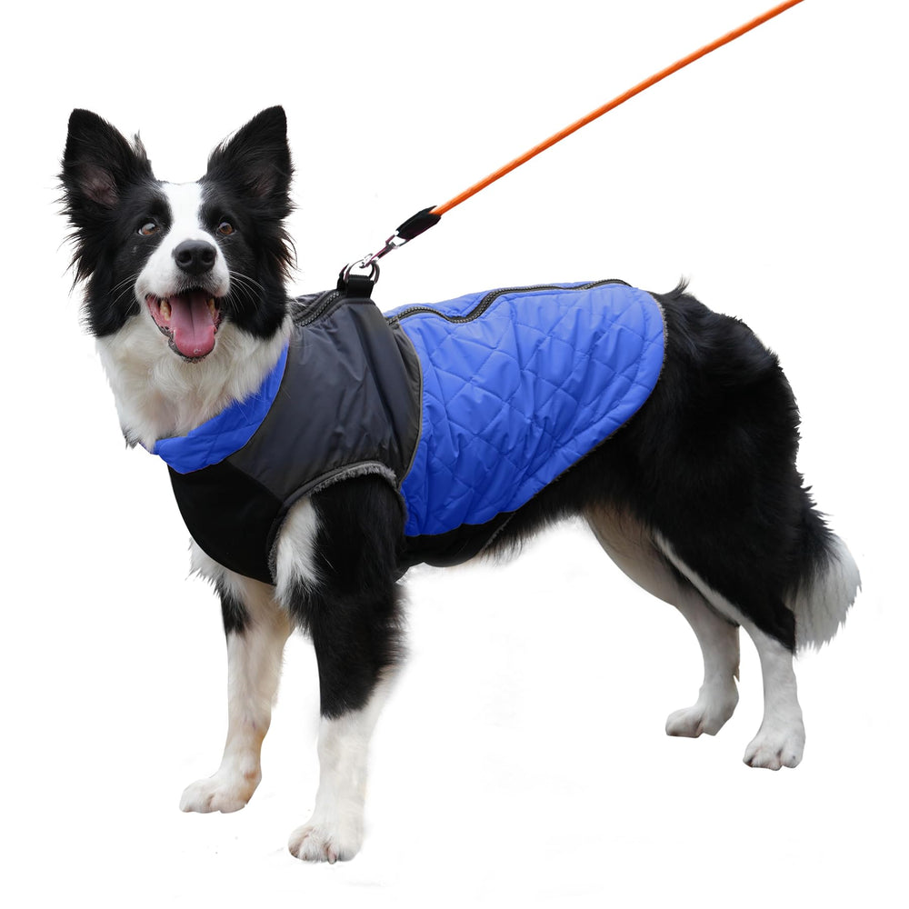 JoyDaog abrigo acolchado para perros grandes, manteniendo calor en paseos fríos.