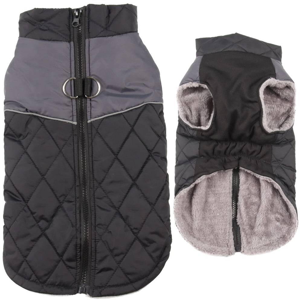 JoyDaog chaleco polar para perro pequeño, frente, calor suave para paseos invernales.