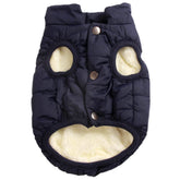 JoyDaog chaqueta para perro azul XS, vista frontal, comodidad en paseos fríos.