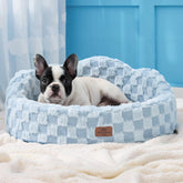 Joydeco cama nube para perro pequeño, azul claro, exterior suave para confort diario.