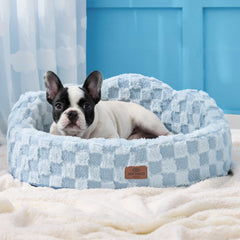 Joydeco cama nube para perro pequeño, azul claro, exterior suave para confort diario.