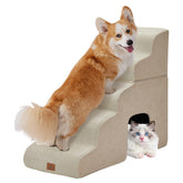 Joydeco escaleras para perro, vista frontal, subida suave a la cama.