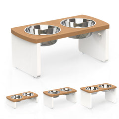 JOYOPAW platos elevados para perros medianos, vista frontal, favorece postura cómoda al comer.