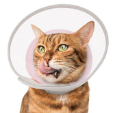 Joypig cono gato suave rosado, ideal para recuperación sin lamidos.