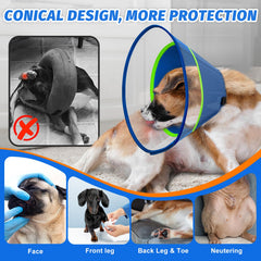 Joypig cono para perro con ajuste de gancho y bucle para un ajuste seguro.