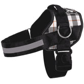Arnés Joyride Basic en cuadros blancos, ajuste cómodo para paseos diarios sin tirones.