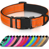 Collar Joytale reflectante naranja para perros grandes, mejora la visibilidad nocturna.