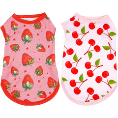 Camiseta JpGdn rosa con fresa para perro, ideal para salidas diarias