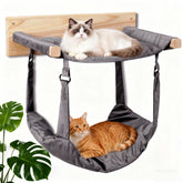 JSPYFITS Hamaca de pared para gatos, doble capa con mayor estabilidad para varios felinos.