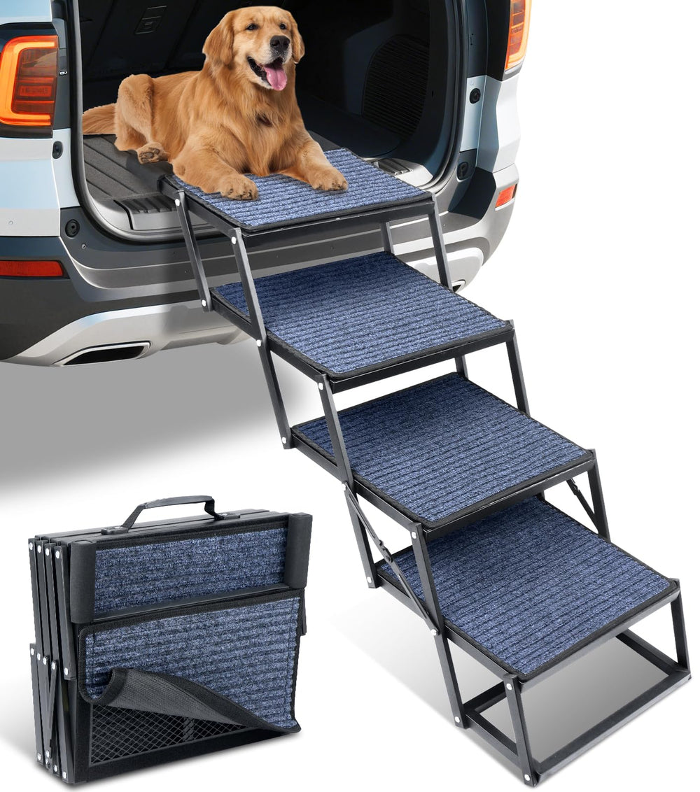 Esacalera para perros JTSIOV vista frontal para subir al coche