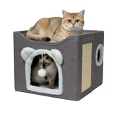 JUDERWOO cat house top perch for comfy naps and window watching.