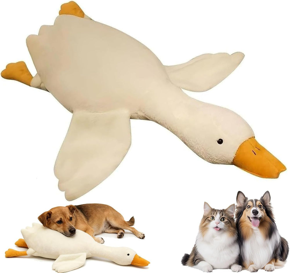 Pato Grande Peluche para Perro, ideal para juego suave y abrazos.