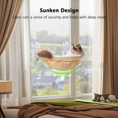 JUNSPOW cama ventana gatos plegable, ahorro de espacio en casa.