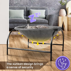 Cama JUNSPOW para gatos con tejido transpirable para mayor confort.