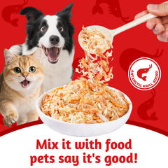 Just Try toppers con pollo y krill liofilizado, sabor sabroso para mascotas exigentes.