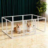JWXQS corral acrílico claro con puerta, ideal para cachorros dentro de casa