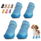 Zapatos JZXOIVA para perro pequeño, vista frontal, protegen contra calor y superficies duras.