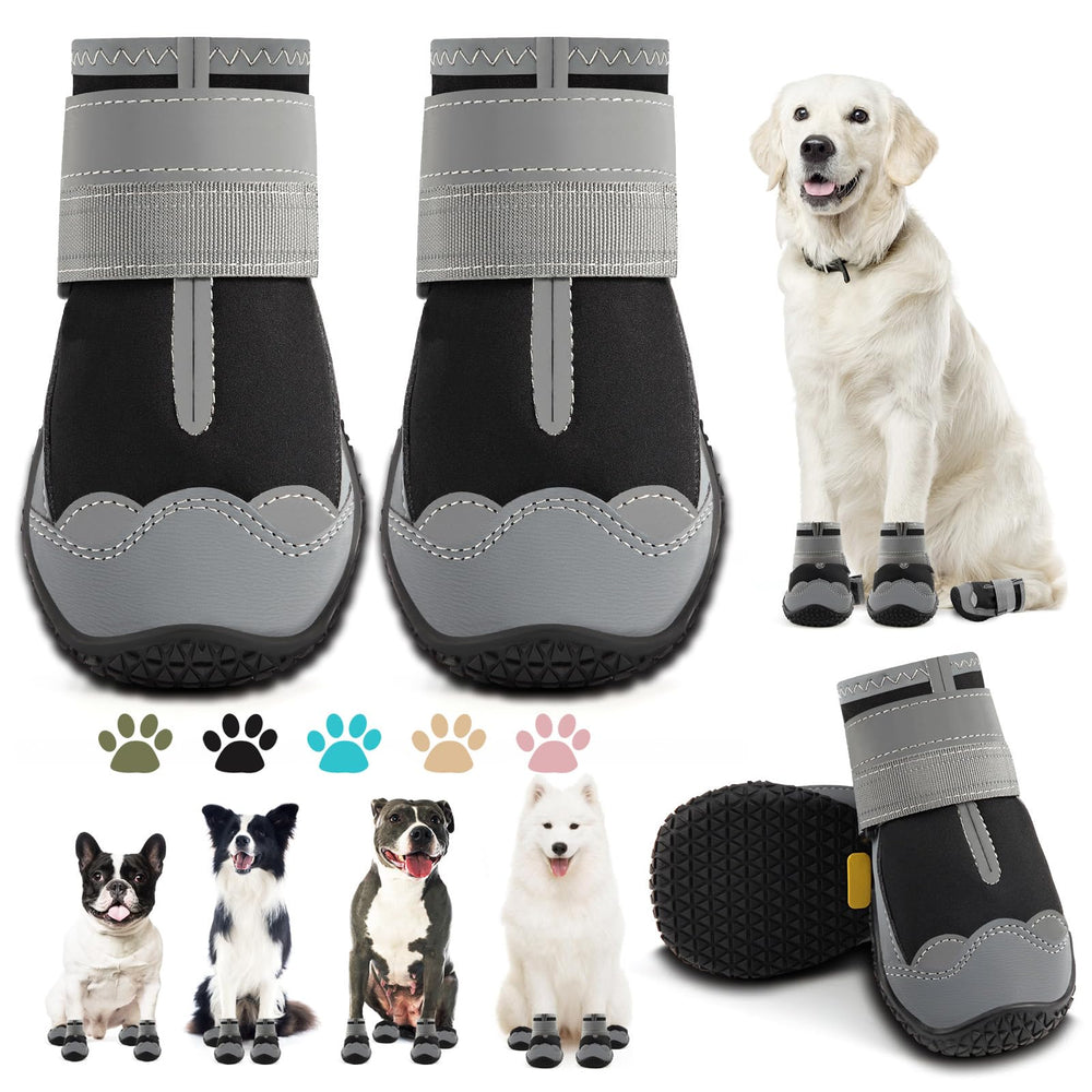 Zapatos para perros JZXOIVA tamaño 5, frontal: protegen patas en pavimentos duros.