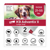 K9 Advantix II para perro grande: paquete de 2 dosis para tratamiento mensual.