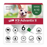 K9 Advantix II para perro pequeño, aplicación tópica que elimina pulgas rápidamente.