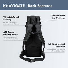 K9 Sport Sack Knavigate, malla de ventilación, mantiene al perro fresco en rutas largas.