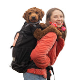 K9 Sport Sack Knavigate de talla extra grande, vista frontal, cómodo para perros grandes en caminatas.