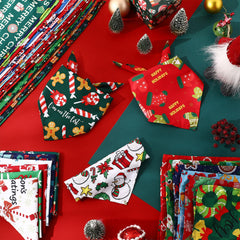 Kacctyen bandana navideña para perros, diseño versátil para estilos festivos.