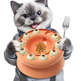 KADTC puzzle feeder para gatos en interiores, estimula mente durante la comida.
