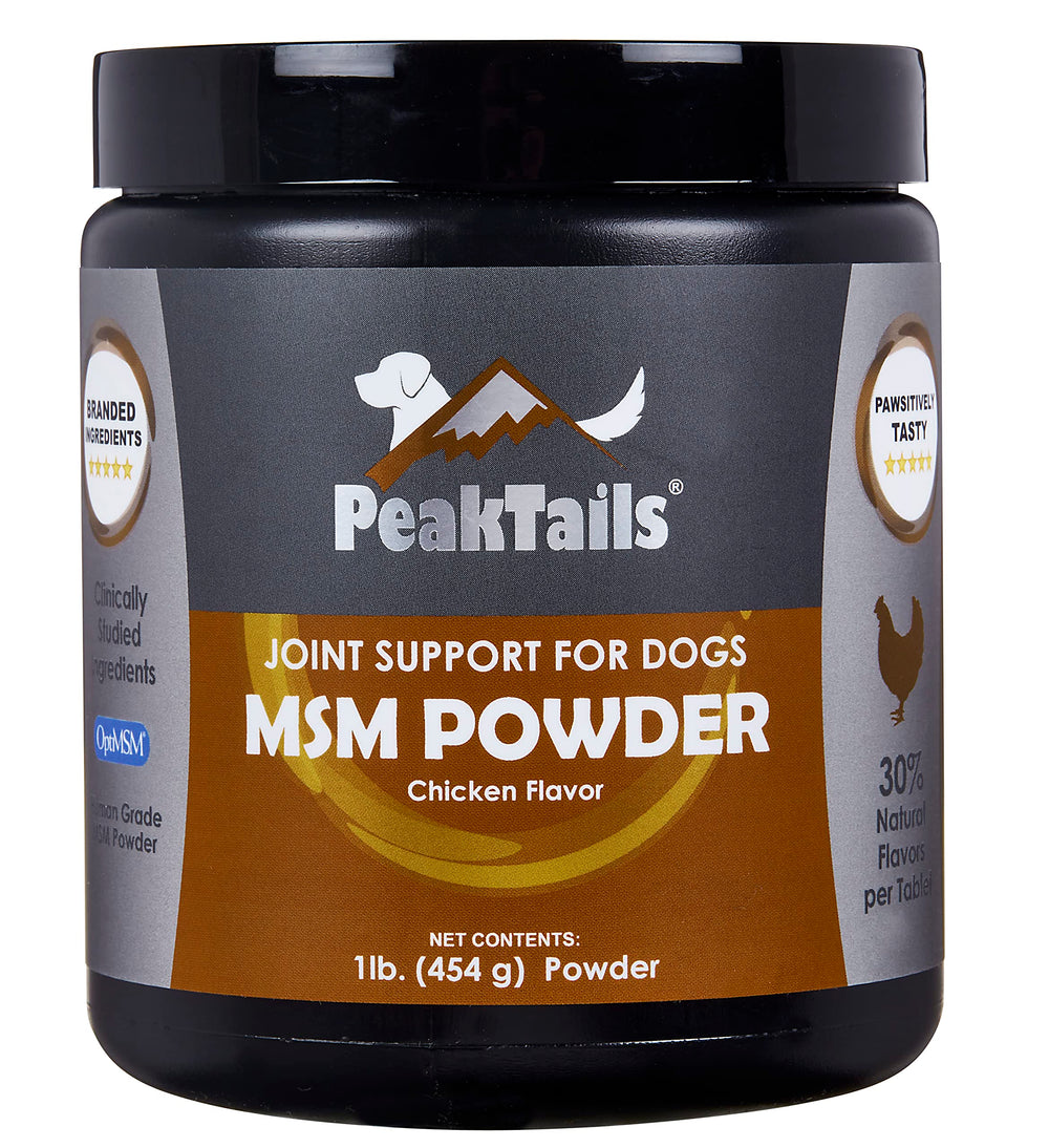 KALA HEALTH PeakTails MSM en bote, formato práctico para la dosificación diaria.
