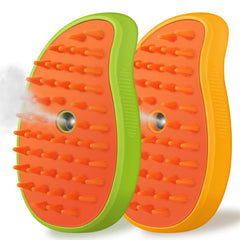 KALAMANDA cepillo vapor para gatos en mango amarillo, facilita quitar pelo suelto.