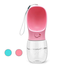 Kalimdor Botella de agua para perros rosa 12oz, fácil de llevar en paseos.