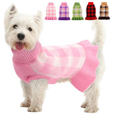 Kama Bridal suéter-perro vestido-cuadro-rosa para paseos con estilo