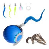 kanuoc cola veloz: juguete interactivo azul que estimula la actividad física del gato.