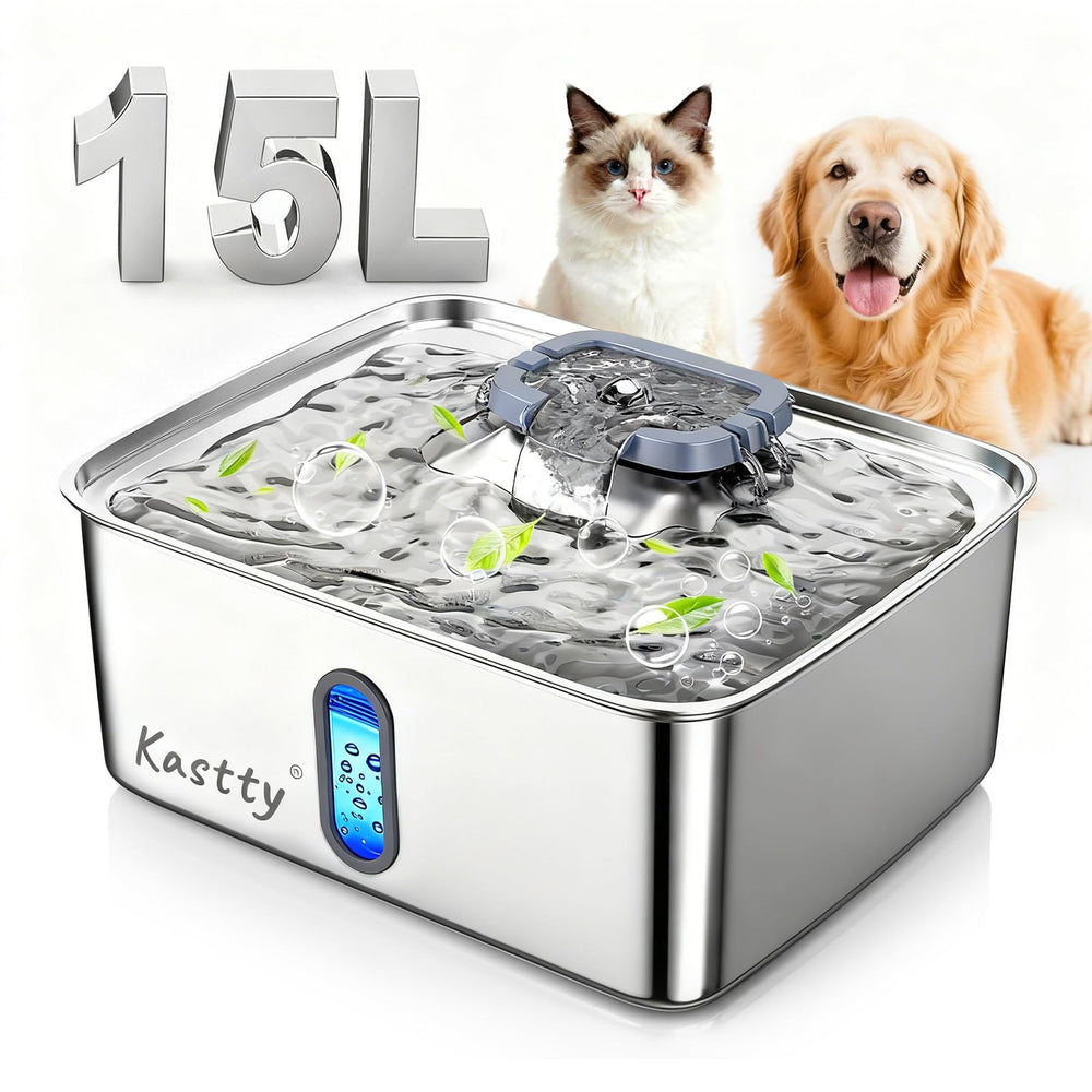 Bebedero Kastty 4 galones para perros grandes, ideal para hidratación constante.