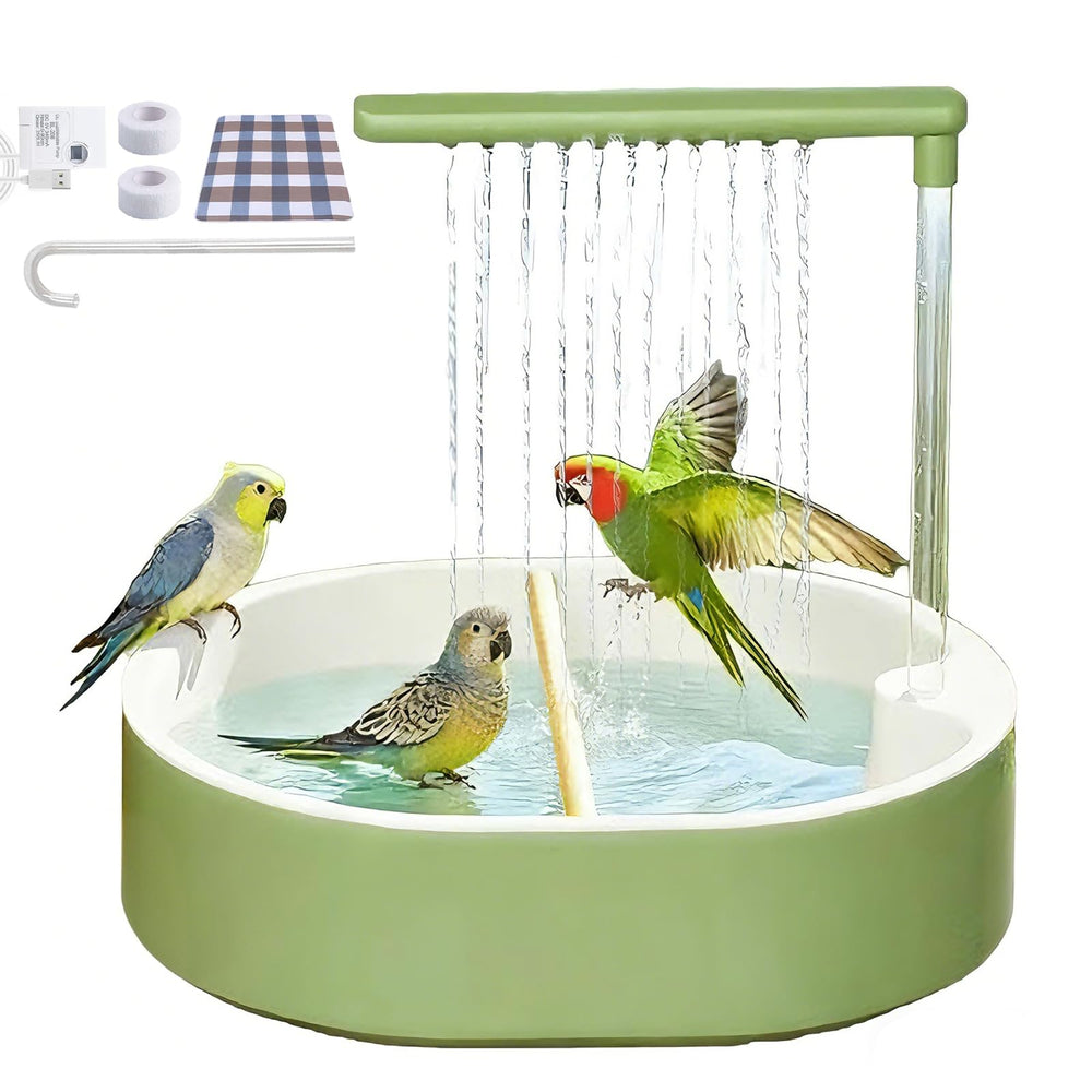 Kathson Bano Automático para Aves con Bomba mostrando flujo suave para baños diarios.