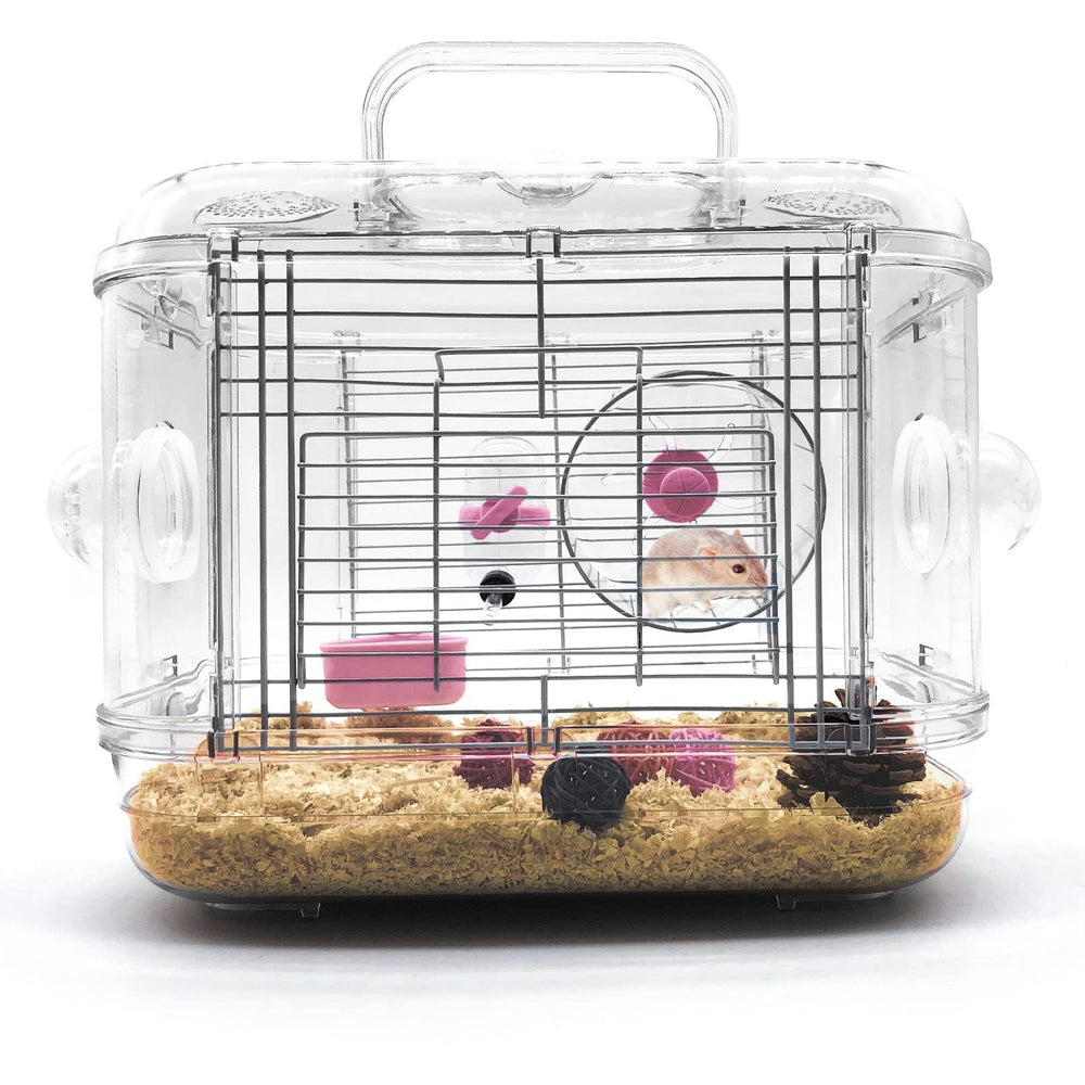Kathson jaula hámster, vista panorámica transparente para observar al animal con facilidad.