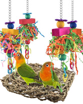 KATUMO columpio de hierba para aves, ideal para juego y descanso seguro.