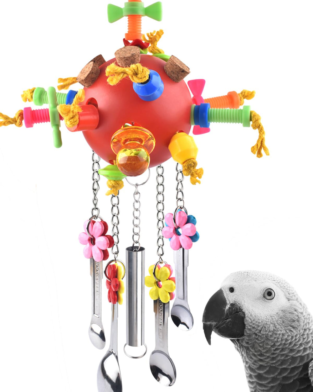 KATUMO bola colorida de juguete para pájaros que incentiva la exploración
