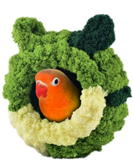 KATUMO nido de terciopelo natural para aves pequeñas, refugio cómodo para dormir.