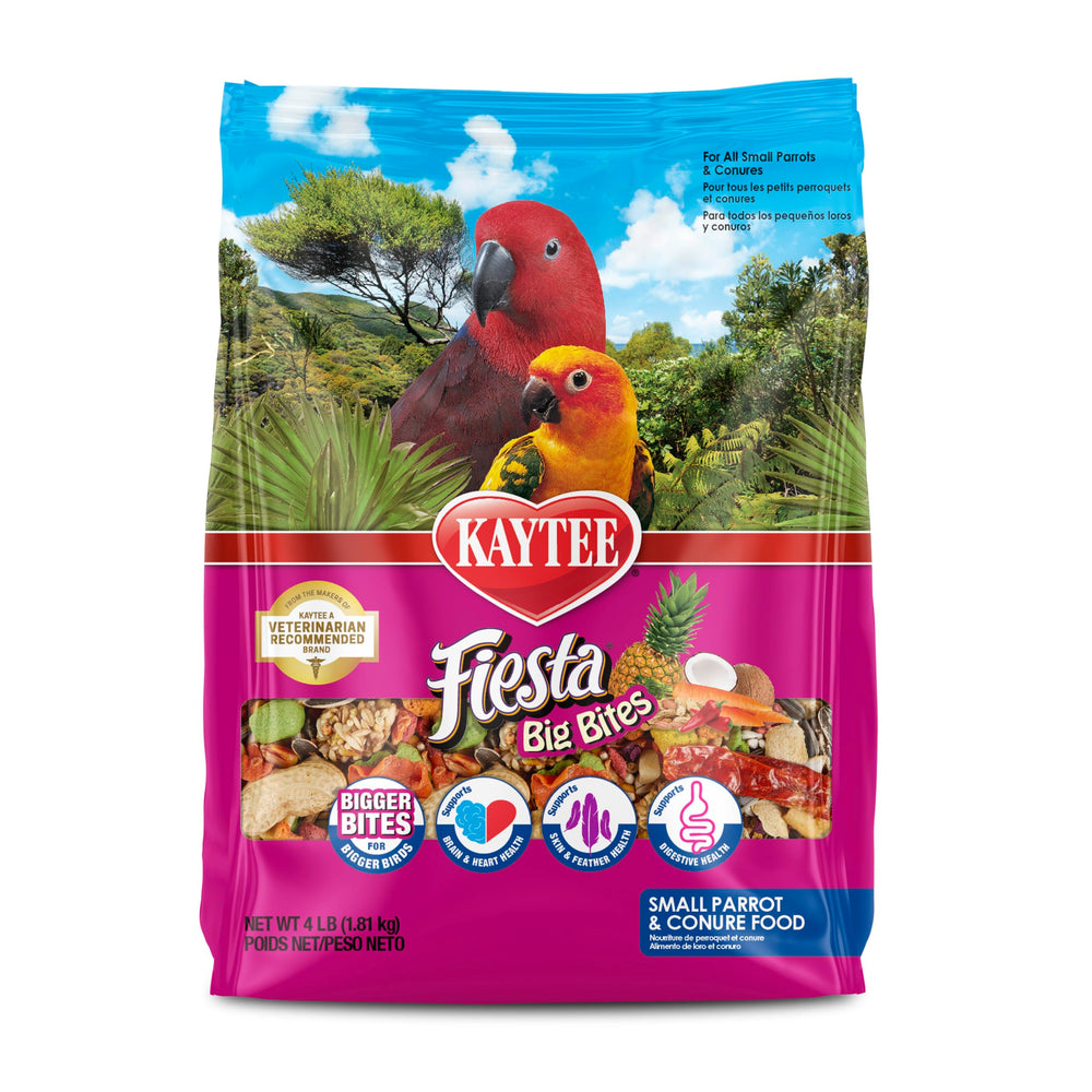 Kaytee Fiesta: granos-frutas-verduras, alimentación variada que apoya la digestión y la salud general