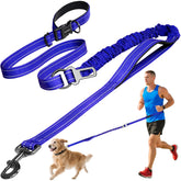 Kazazoo correa mano libre azul, longitud ajustable 6-9 pies, ideal para caminatas.