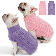KCFESTIHUE suéter perro mediano en rosa y púrpura, ideal para fotos.