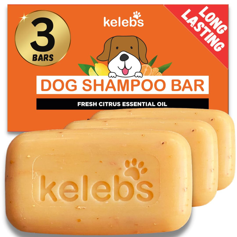 KELEBS champú en barra para perro con aroma cítrico y limpieza suave.