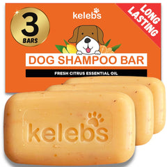 KELEBS champú en barra para perro con aroma cítrico y limpieza suave.
