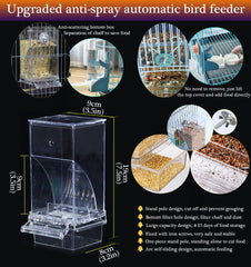 Kenond contenedor semillas transparente para aves, fácil supervisión y reposición.