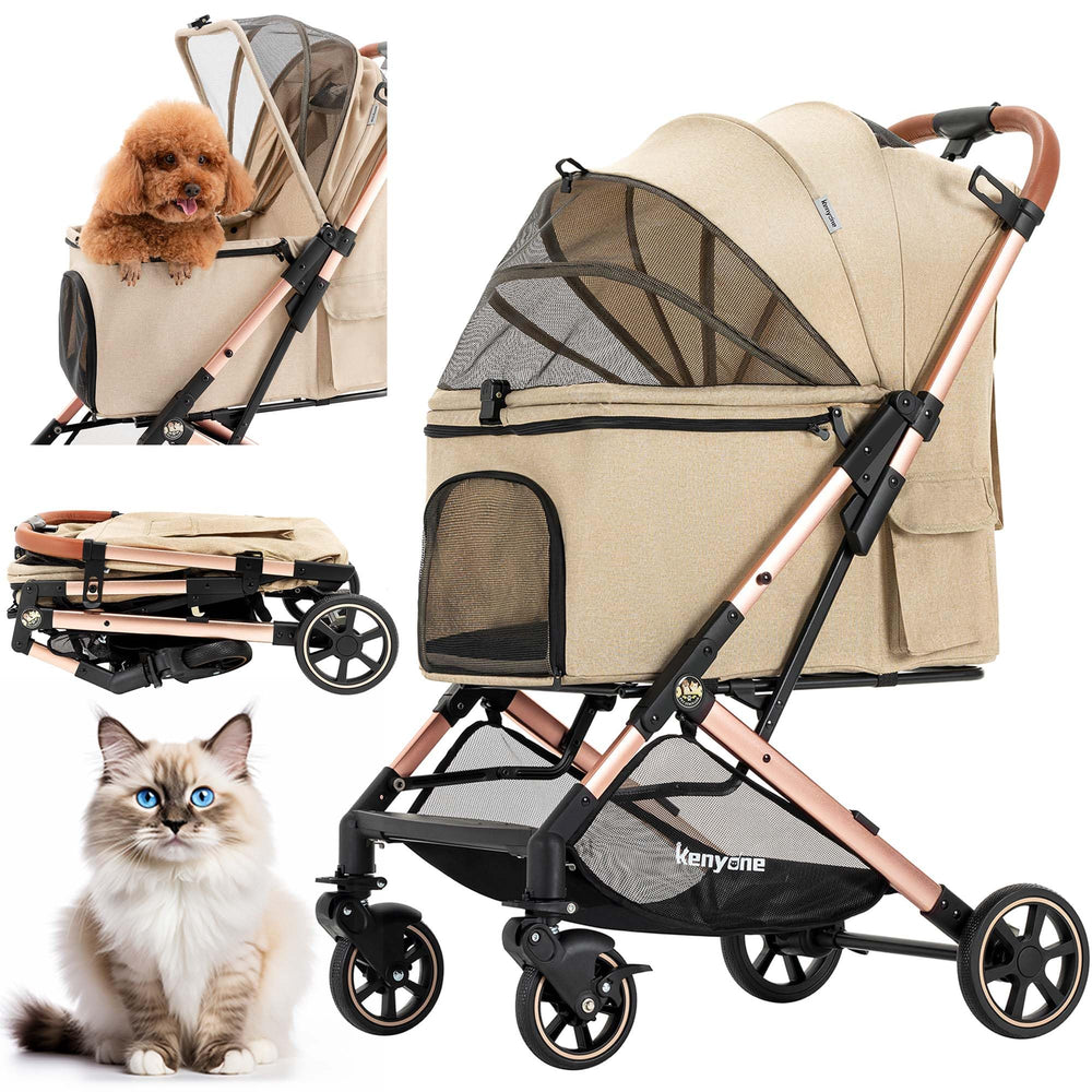 Kenyone carrito para perro mediano, ligero y fácil de manejar para paseos diarios.