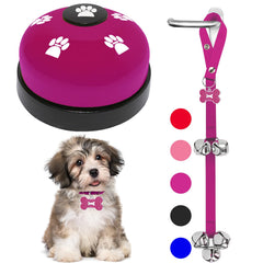 KEXIAVA dos campanas para perro morado con patitas, ideal para entrenar a salir