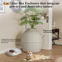 Keygarzone caja-arena-oculta planta-falsa superior: decoración atractiva y confort felino.