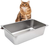 Kichwit frontal de bandeja para arena de gato en acero inoxidable, acceso cómodo